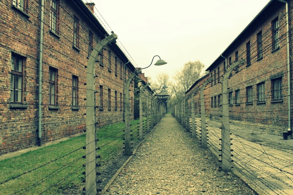 Travée du camp de concentration d'Auschwitz, une destination du tourisme noir.